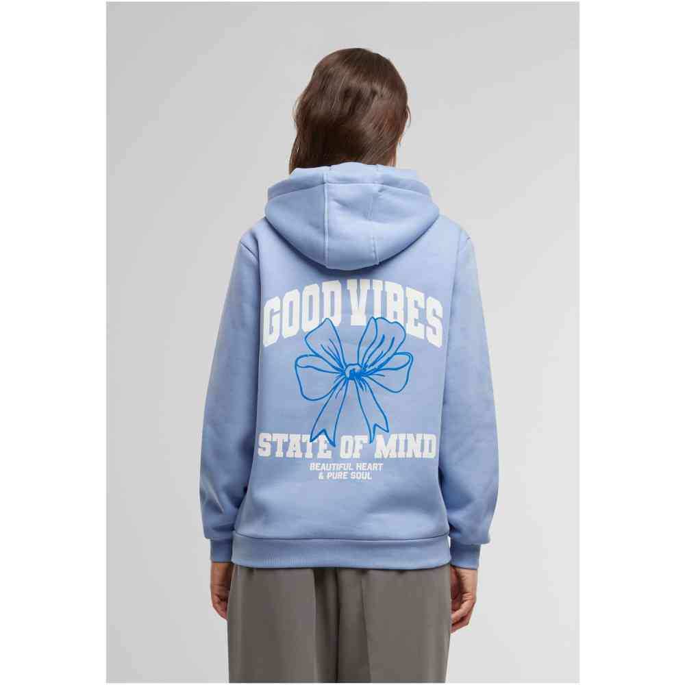 Miss Tee - Good Vibes Bow Fluffy Hoodie/trui - Blauw